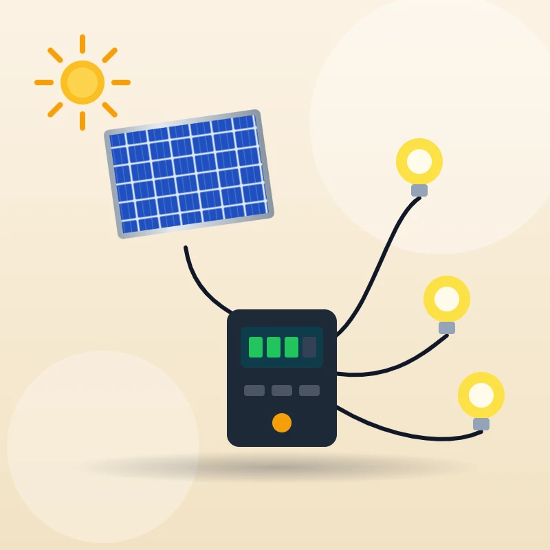 Solar Home Lighting Kit (3 LED Bulbs + Mobile Charging)